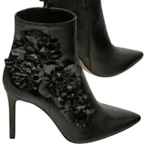 Zara black floral bootie